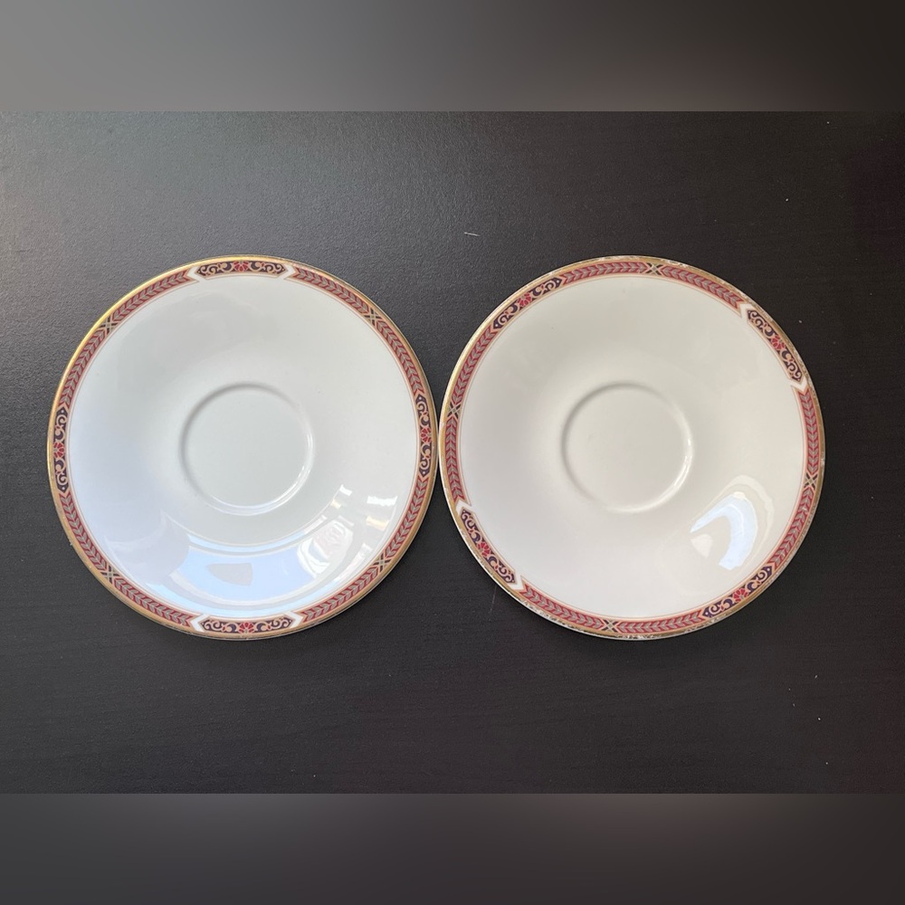 Pair of porcelain saucers